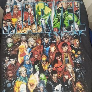 MAD Engine Marvel Character Collage Tee - Black, Red, Green, Blue